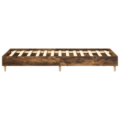 vidaXL Bed Frame No Mattress Smoked Oak 75x190 cm Small Single Engineered Wood