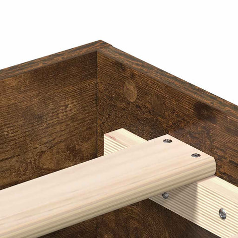 vidaXL Bed Frame No Mattress Smoked Oak 75x190 cm Small Single Engineered Wood