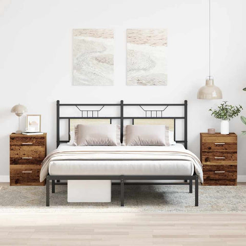 vidaXL Bedside Cabinets 2 pcs Old Wood 38x35x55 cm Engineered Wood