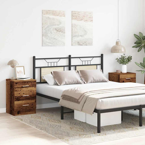 vidaXL Bedside Cabinets 2 pcs Old Wood 38x35x55 cm Engineered Wood
