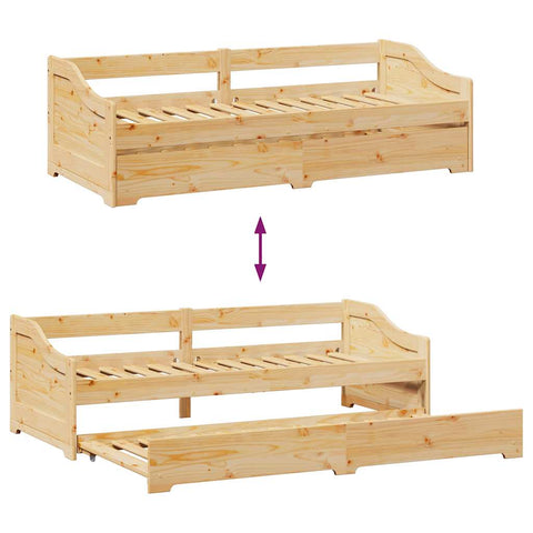 vidaXL Daybed with Trundle without Mattress IRUN 90x200 cm