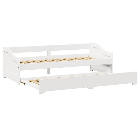 vidaXL Daybed with Trundle without Mattress IRUN White 90x200 cm
