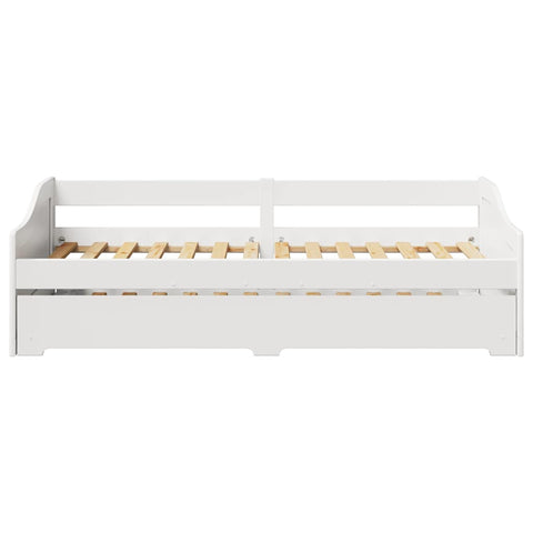 vidaXL Daybed with Trundle without Mattress IRUN White 90x200 cm
