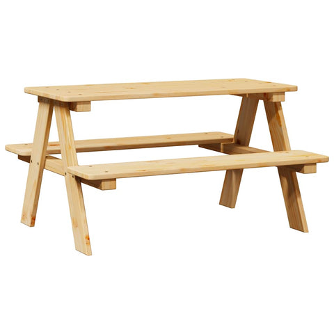 vidaXL Children's Table with Benches IRUN 90x79.5x50 cm Solid Wood