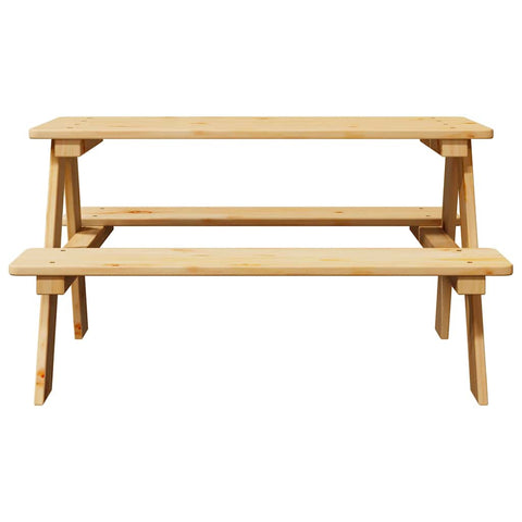 vidaXL Children's Table with Benches IRUN 90x79.5x50 cm Solid Wood
