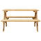vidaXL Children's Table with Benches IRUN 90x79.5x50 cm Solid Wood