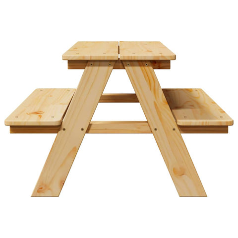 vidaXL Children's Table with Benches IRUN 90x79.5x50 cm Solid Wood