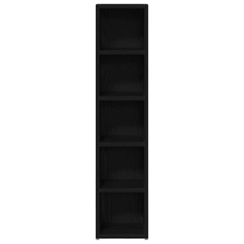vidaXL CD Cabinets 2 pcs Black Oak 21x16x93.5 cm Engineered Wood