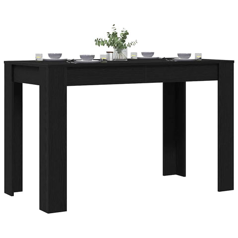 vidaXL Dining Table Black Oak 120x60x76 cm Engineered Wood
