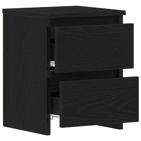 vidaXL Bedside Cabinet Black oak 30 x 30 x 40 cm Engineered wood