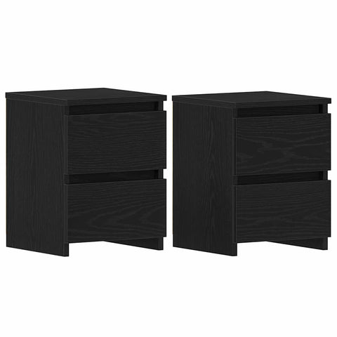 vidaXL Bedside Cabinet 2 pcs Black oak 30 x 30 x 40 cm Engineered wood