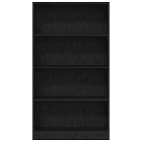 vidaXL 4-Tier Bookcase Black Oak 80x24x143 cm Engineered Wood
