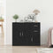 vidaXL Sideboard Black Oak 91x29.5x75 cm Engineered Wood