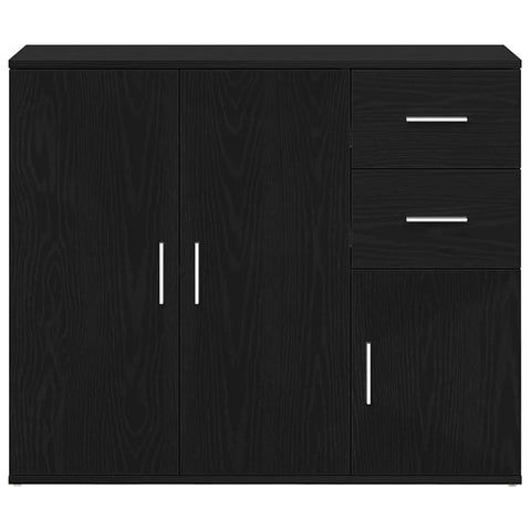 vidaXL Sideboard Black Oak 91x29.5x75 cm Engineered Wood