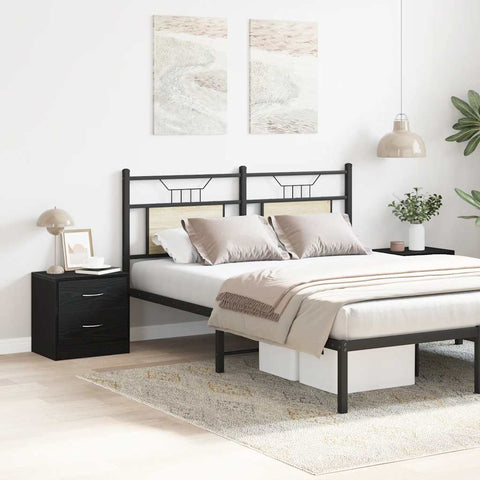 vidaXL Bedside Cabinets 2 pcs Black Oak 40x30x40 cm Engineered Wood