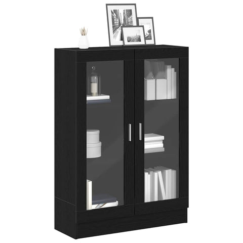 vidaXL Book Cabinet Black Oak 82.5x30.5x115 cm Engineered Wood
