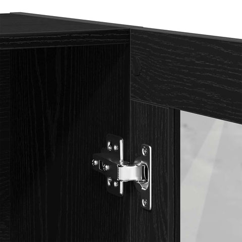 vidaXL Book Cabinet Black Oak 82.5x30.5x115 cm Engineered Wood