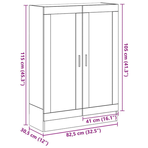 vidaXL Book Cabinet Black Oak 82.5x30.5x115 cm Engineered Wood