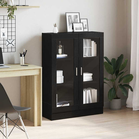vidaXL Book Cabinet Black Oak 82.5x30.5x115 cm Engineered Wood