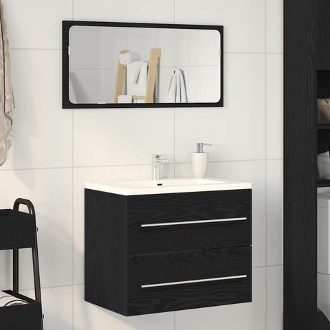 vidaXL Bathroom Sink Cabinet Black Oak 60x38.5x48 cm Engineered Wood