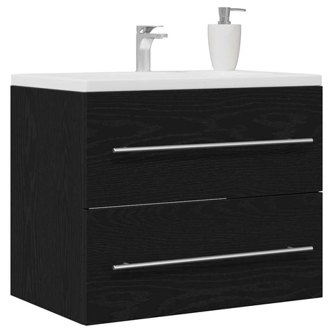 vidaXL Bathroom Sink Cabinet Black Oak 60x38.5x48 cm Engineered Wood