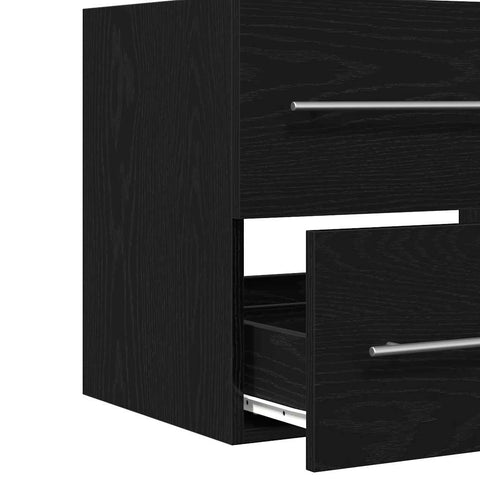 vidaXL Bathroom Sink Cabinet Black Oak 60x38.5x48 cm Engineered Wood