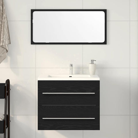 vidaXL Bathroom Sink Cabinet Black Oak 60x38.5x48 cm Engineered Wood