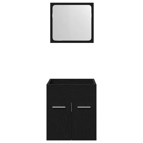 vidaXL 2 Piece Bathroom Furniture Set Black Oak Engineered Wood