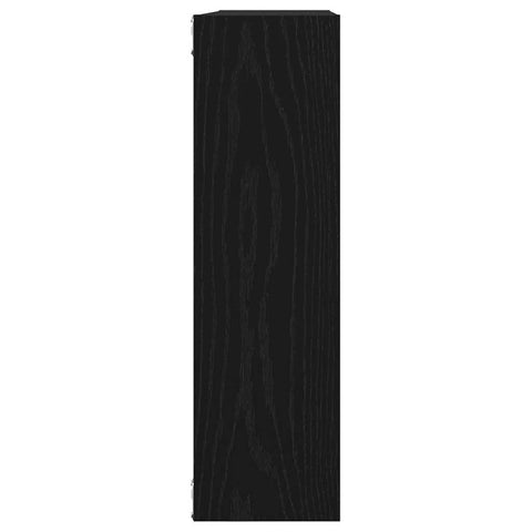 vidaXL Wall Shelf Black Oak 75x16x55 cm Engineered Wood