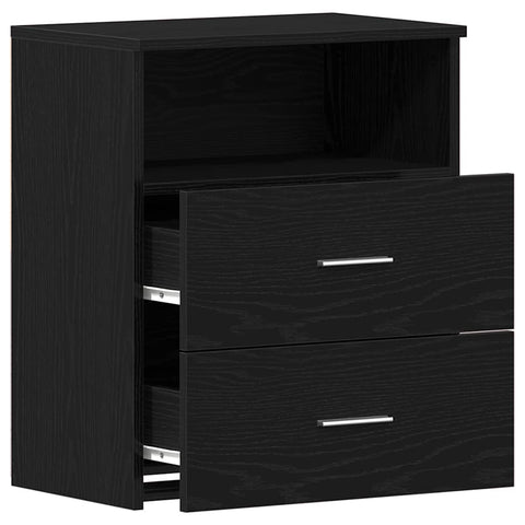 vidaXL Nightstand 2 pcs Black oak 50 x 32 x 60cm Engineered wood