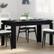 vidaXL Dining Table Black oak 140 x 74.5 x 76 cm Engineered wood