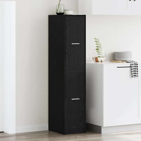 vidaXL Apothecary Cabinet Black Oak 30x41x144.5 cm Engineered Wood