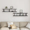 vidaXL Wall Shelves 2 pcs Black Oak 105x18x20 cm Engineered Wood