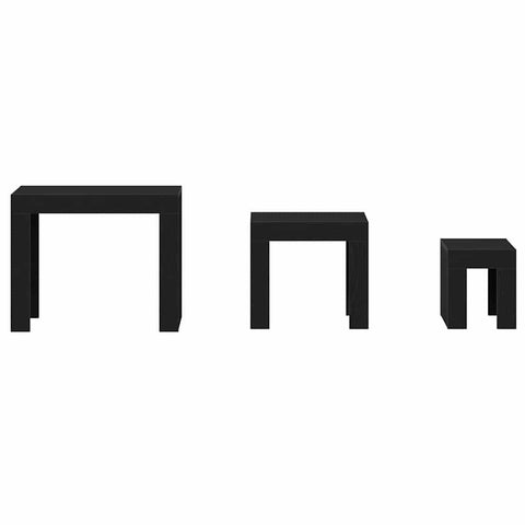 vidaXL Nesting Table 3 pcs Black oak 61 x 30 x 50 cm Engineered wood