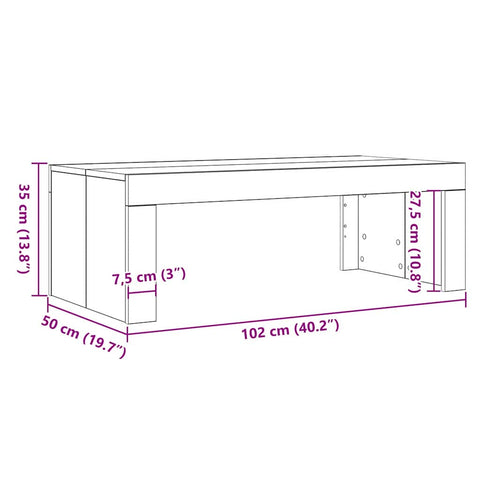 vidaXL Coffee Table Black Oak 102x50x35 cm Engineered Wood