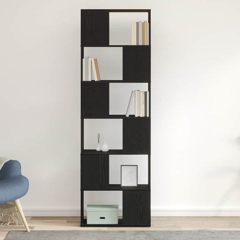 vidaXL Book Cabinet/Room Divider Black Oak 60x24x186 cm