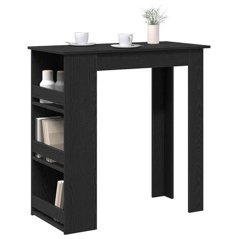 vidaXL Bar Table with Storage Rack Black Oak 102x50x103.5 cm