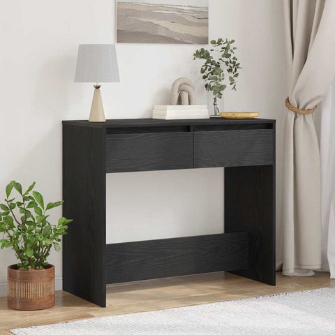 vidaXL Console Table Black Oak 89x41x76.5 cm Engineered Wood