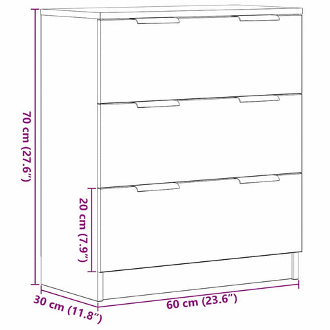 vidaXL Sideboard with Drawer Black 60 x 30 x 70 cm Engineered wood