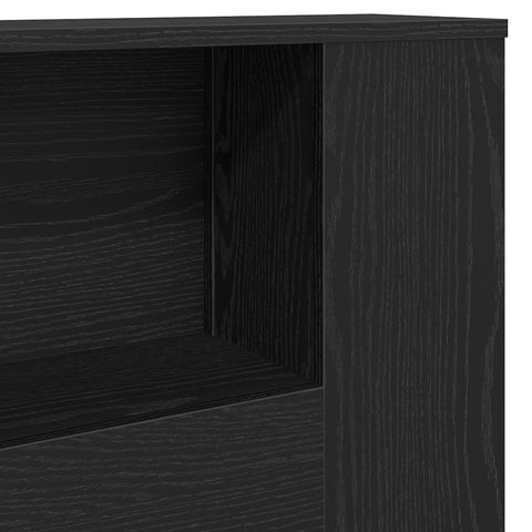 vidaXL Headboard Cabinet with Storage Black oak 180 x 18.5 x 102.5 cm