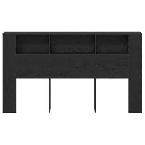 vidaXL Headboard Cabinet with Storage Black oak 180 x 18.5 x 102.5 cm