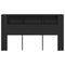 vidaXL Headboard Cabinet with Storage Black oak 180 x 18.5 x 102.5 cm