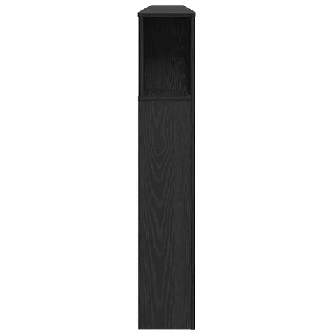vidaXL Headboard Cabinet with Storage Black oak 180 x 18.5 x 102.5 cm