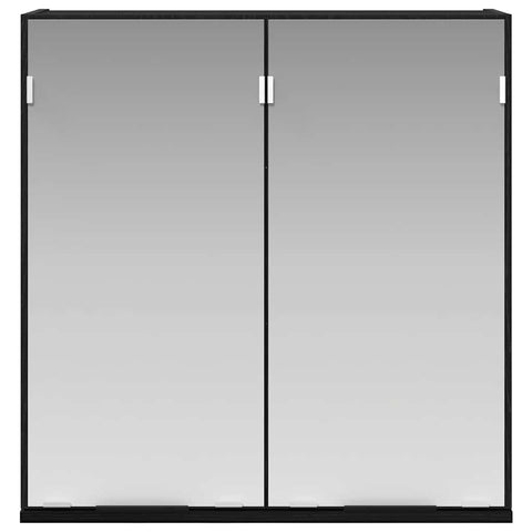 vidaXL Bathroom Mirror Cabinet with Shelf Black oak 64 x 20 x 67 cm