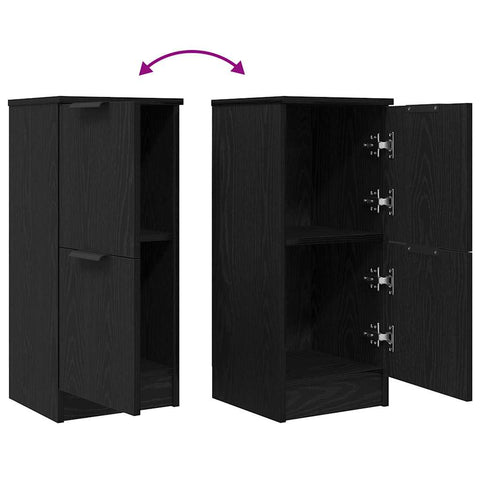 vidaXL Sideboard Black oak 30 x 30 x 70 cm Engineered Wood