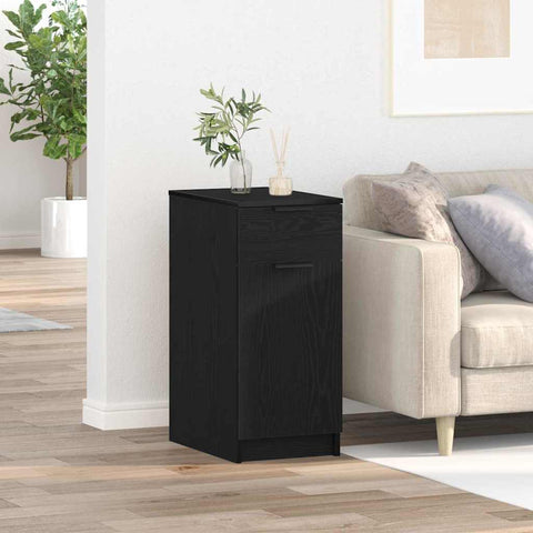 vidaXL Desk Cabinet Black oak 33 x 50 x 75 cm Engineered Wood