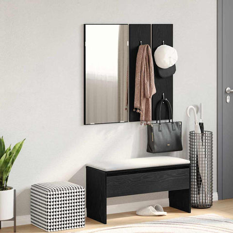 vidaXL Hallway Furniture Set 4 pcs Black oak 80 x 30.5 x 40 cm