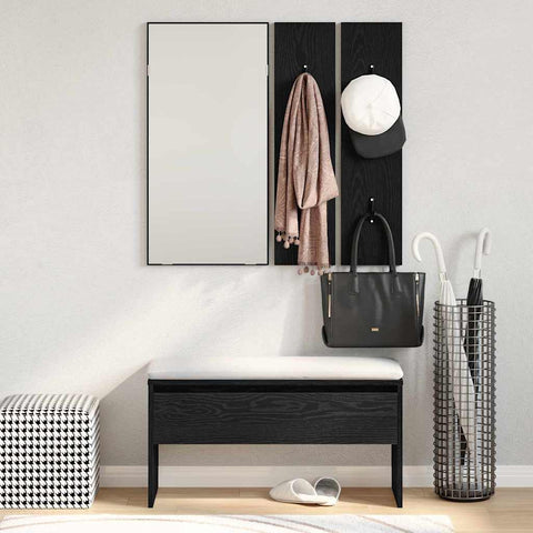 vidaXL Hallway Furniture Set 4 pcs Black oak 80 x 30.5 x 40 cm
