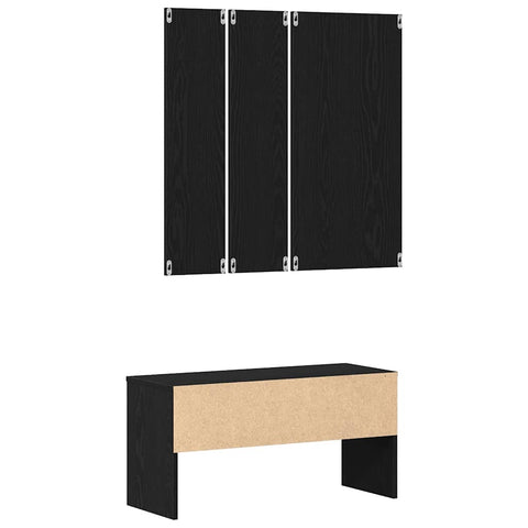 vidaXL Hallway Furniture Set 4 pcs Black oak 80 x 30.5 x 40 cm