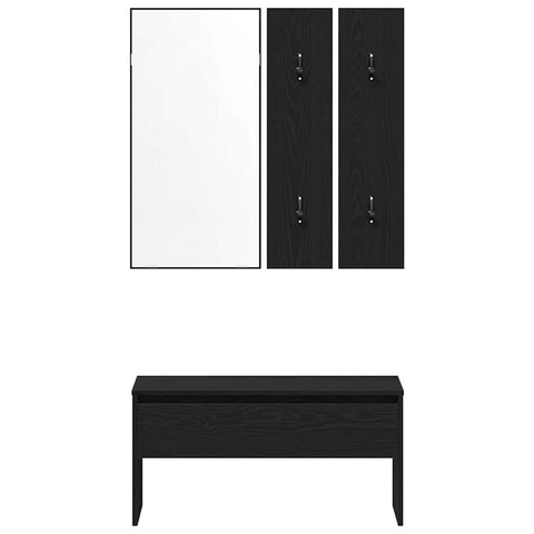 vidaXL Hallway Furniture Set 4 pcs Black oak 80 x 30.5 x 40 cm